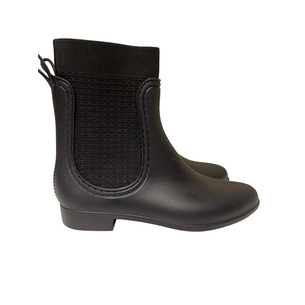 Catherine Malandrino Chelsea Rainboot Black Pull On Size 8 39